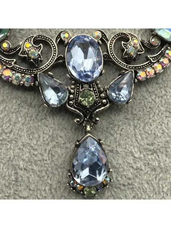 Set of 2 Avon Necklaces Blue Pink Rhinestone Faux Pearl Spring Pastel Nina Ricci - Picture 5 of 15